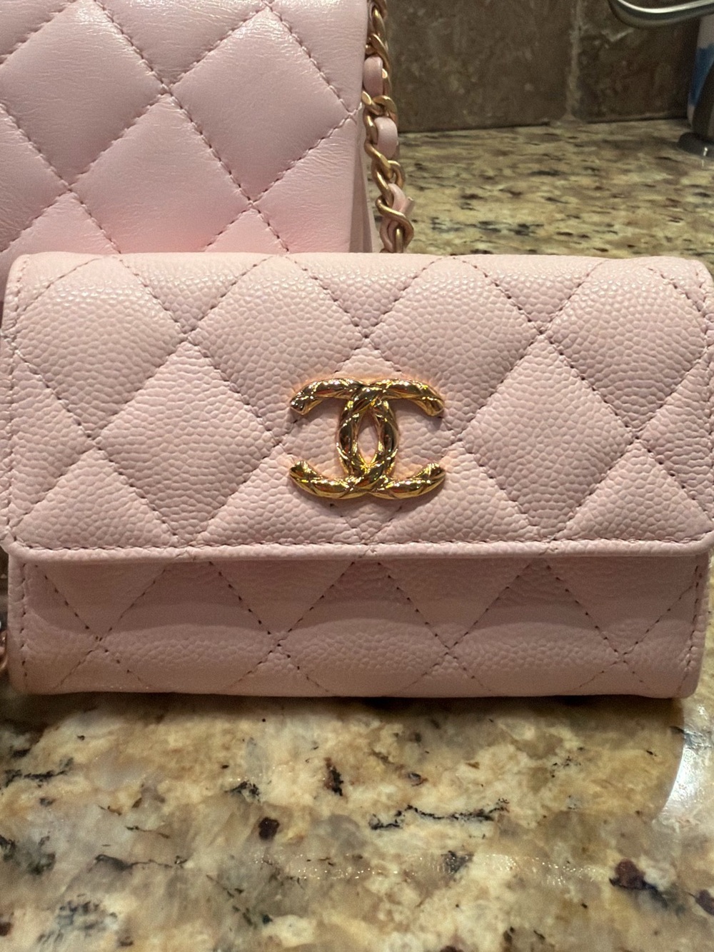 Chanel Pink Quilted Wallet